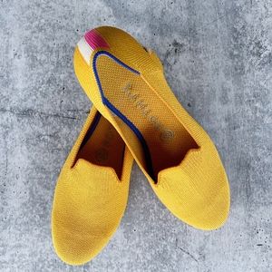 Rothy's Loafers // Marigold with Pink Heel Stripes